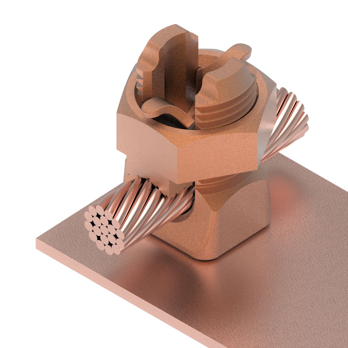 Burndy, Split Bolt with Male Threaded Stud, 8 - 2 Awg, 1/2