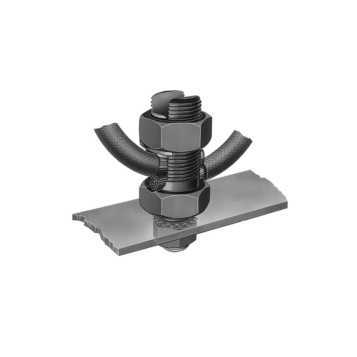 Product image for Burndy K2C34B1 Mechanical Grounding Connector, 2 Cables to Flat, 3/0 AWG - 500 kcmil (Str)