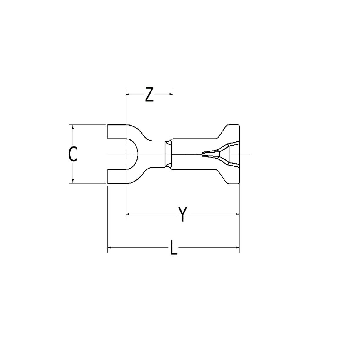 Nylon Fork Terminal For 22 18 AWG YAE18G43FBOX Burndy