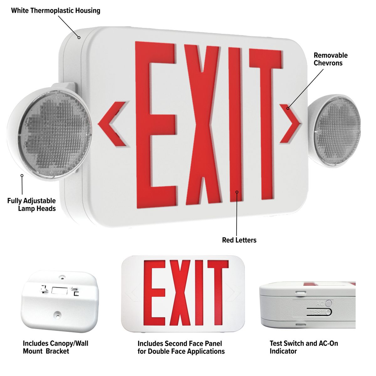 Compass CCRRC 120/277V combo exit emergency light fixture 