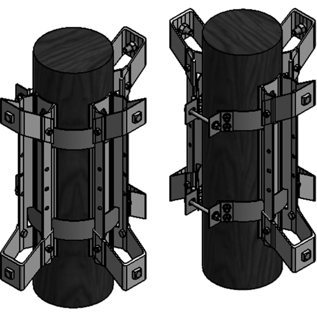 Banded transformer cluster mounts, Mounts 3KVA Thru 167 KVA