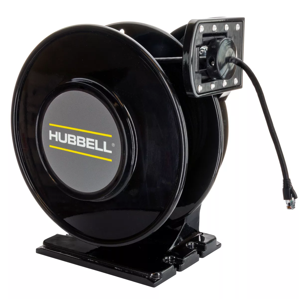Hubbell ACA16325-HL Industrial Duty Cord Reel with Incandescent Hand Lamp -  16/3c x 25', Aluminum