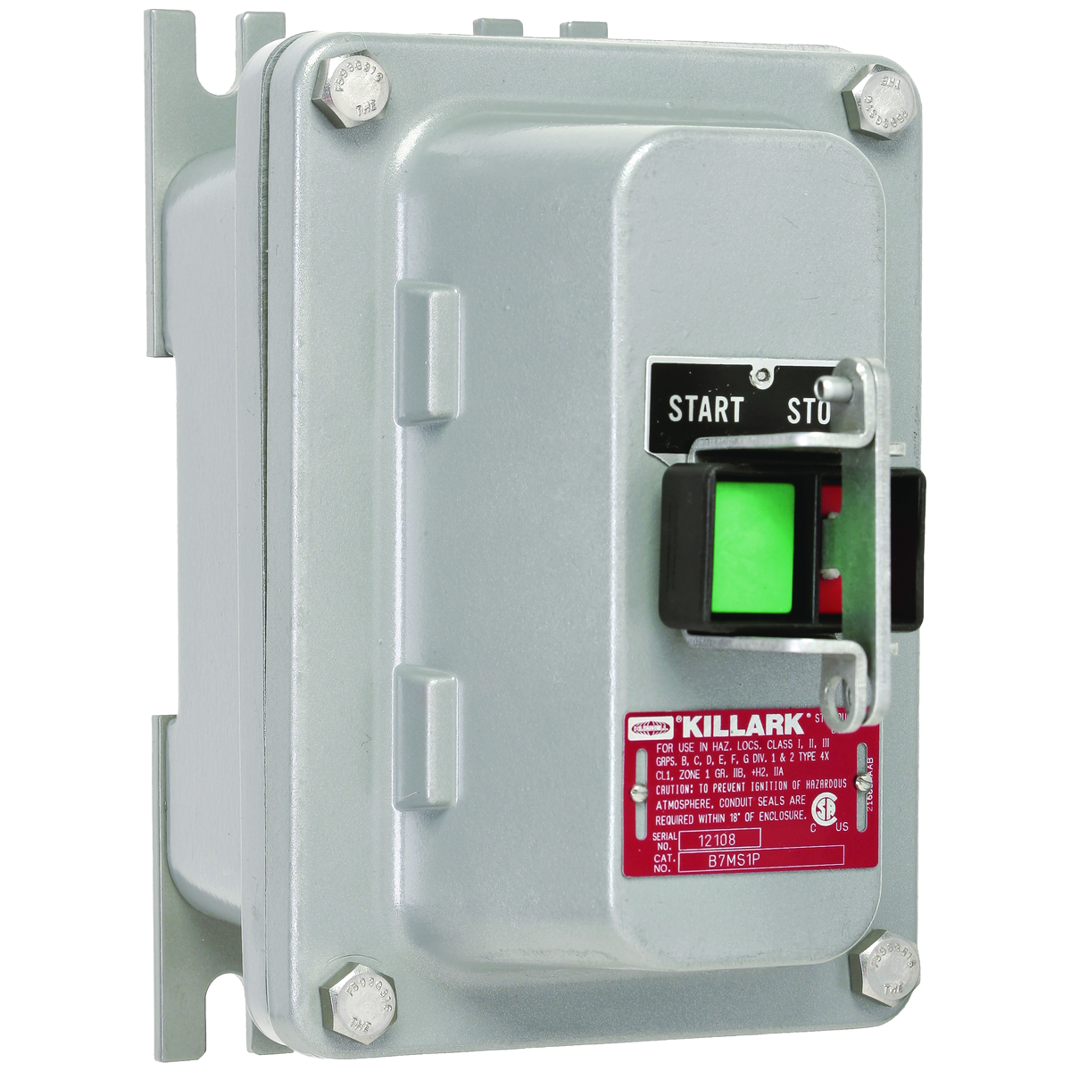 B7MS SERIES - ALUMINUM COMPACT PUSH BUTTON STYLE ENCLOSURE WITHOUTMANUAL IEC STARTER - B7EP ENCLOSURE ONLY