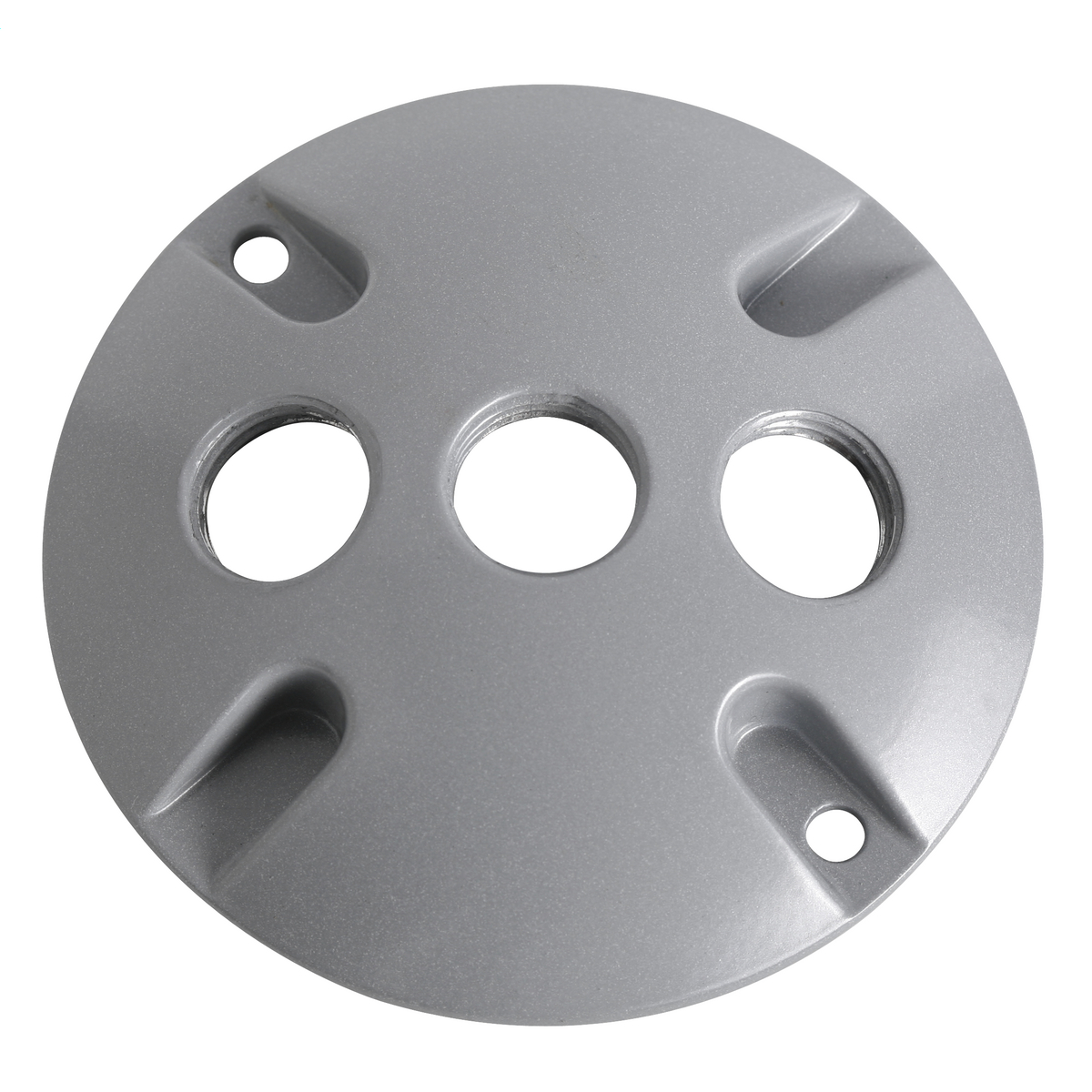 Product image for TayMac Corp LV330S 3-Hole Gray Die-Cast Metal Powder Coated Round Lampholder Cover