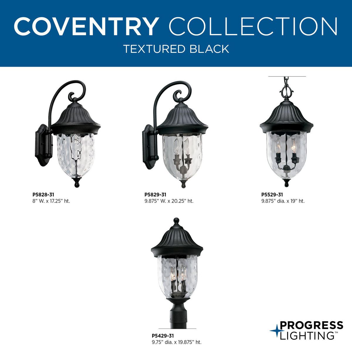 Coventry Collection Two-Light Wall Lantern | P5829-31 | Progress Lighting