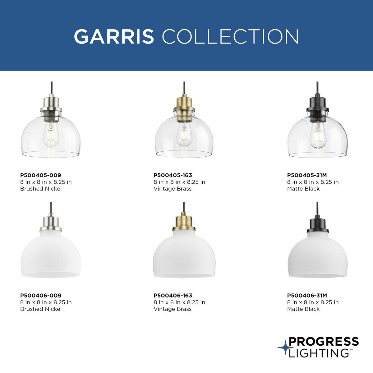 Garris Collection One-Light Vintage Brass Clear Glass Transitional