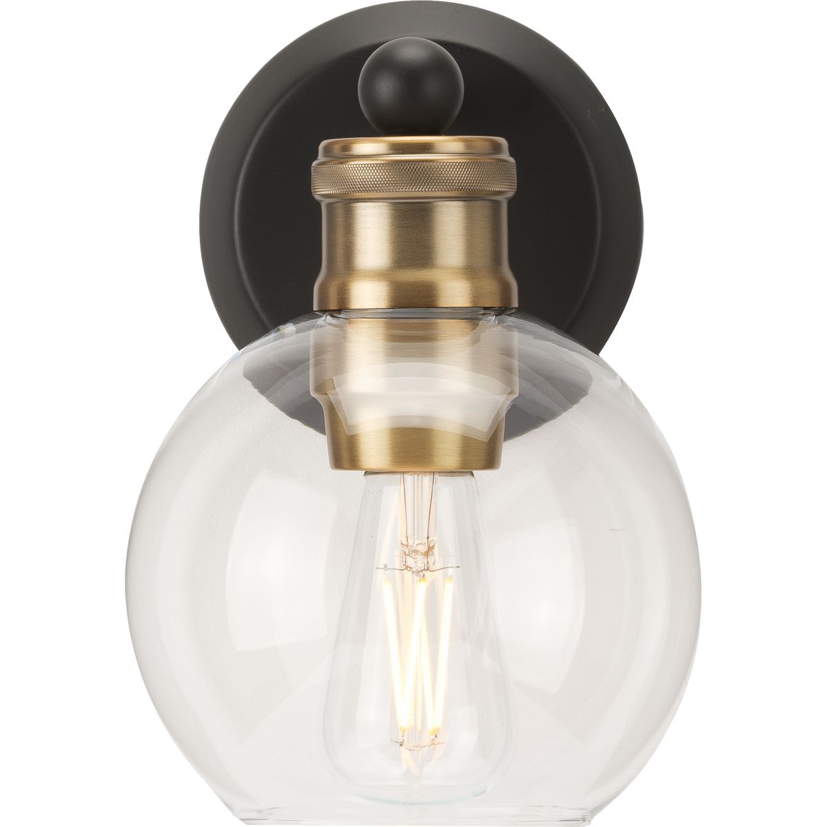 Hansford Collection One-Light Antique Bronze Clear Glass Coastal 