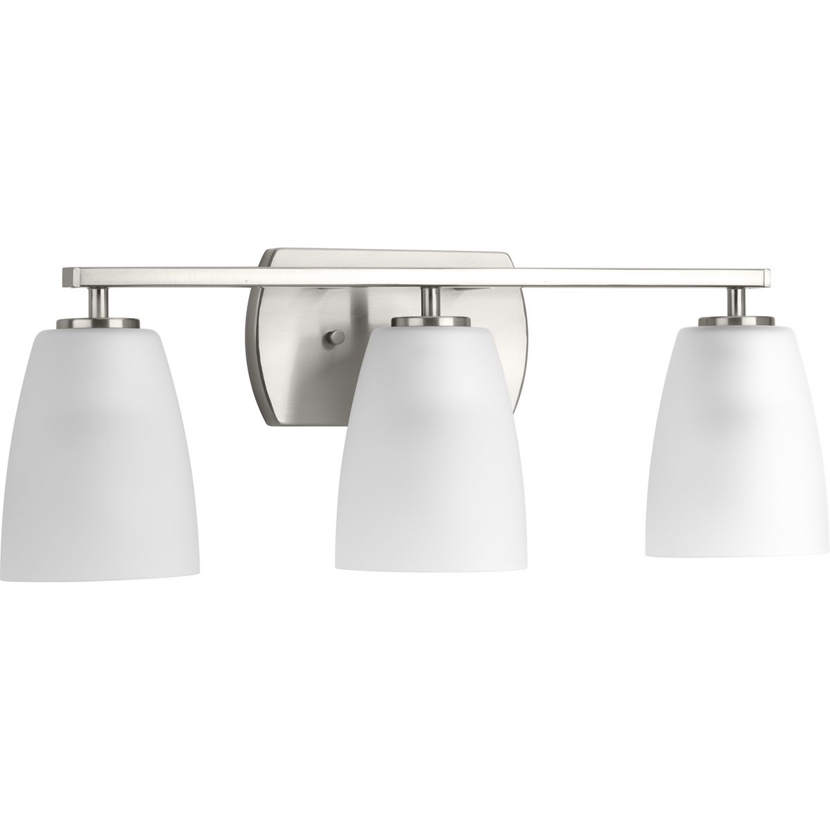 Progress Lighting Caress 3-Light Clear Water Glass Luxe Bath Vanity Light  Polished Nickel P3077-104WB