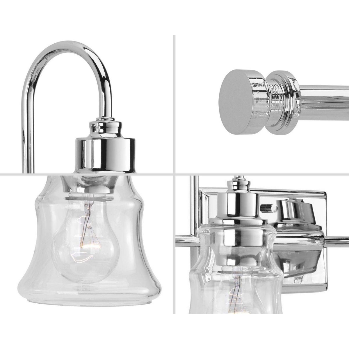 Litchfield Collection Two-Light Polished Chrome Clear Glass 