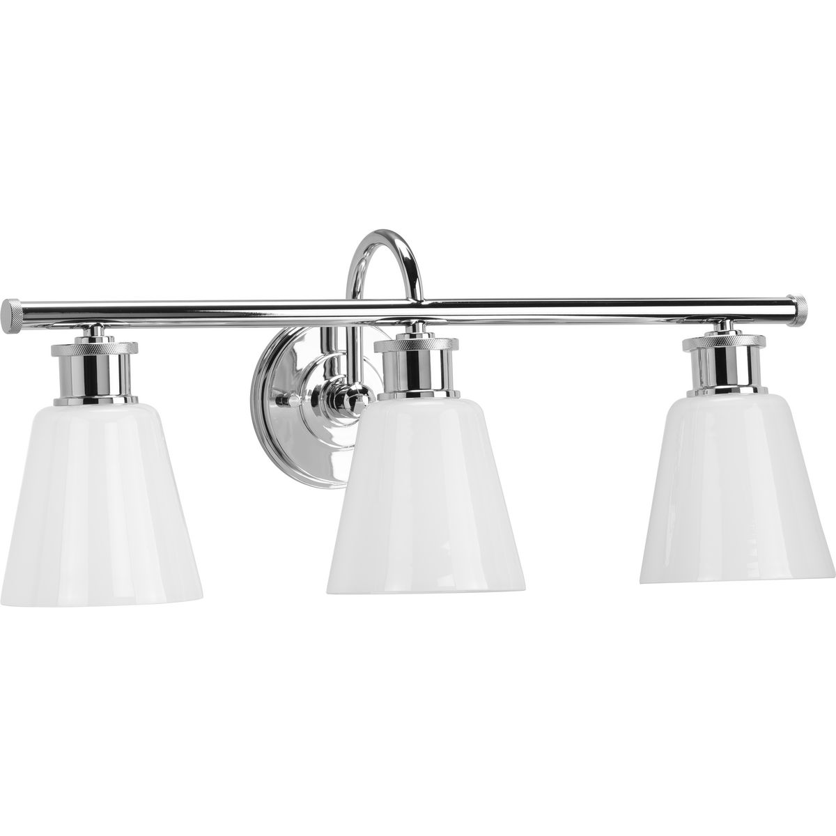 Ashford Collection Three-light Polished Chrome And Opal Glass Farmhouse 