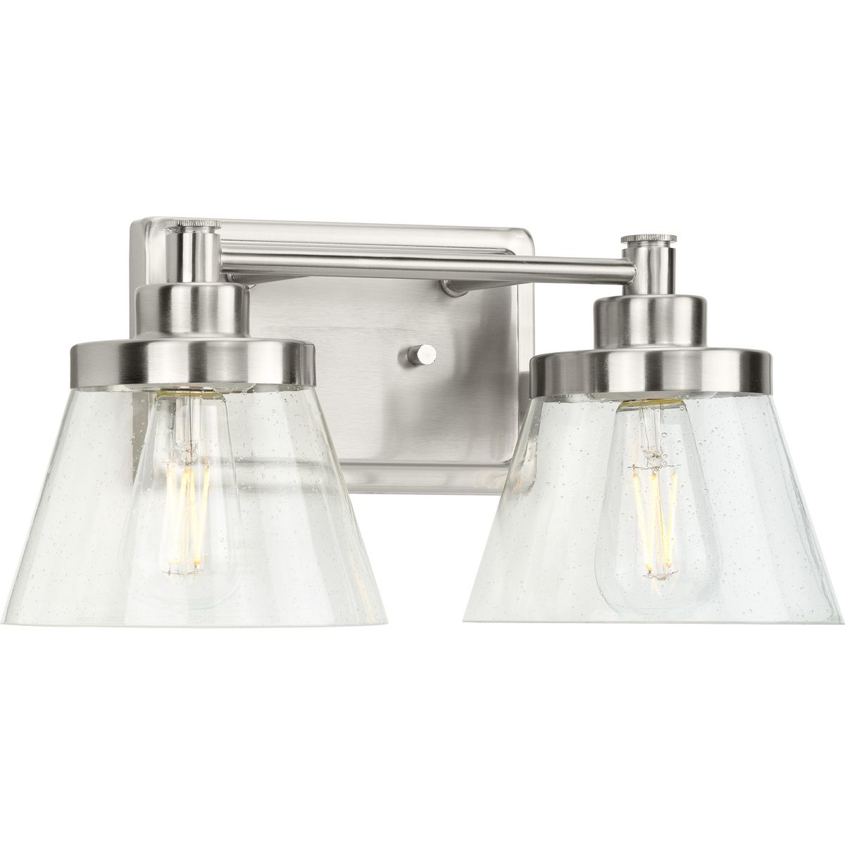 Hinton Collection Two Light Brushed, Two Light Bathroom Vanity Fixtures