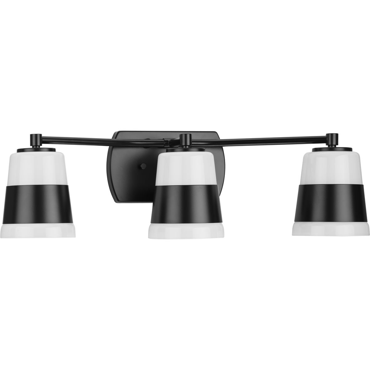 Haven Collection ThreeLight Matte Black Opal Glass Luxe Industrial