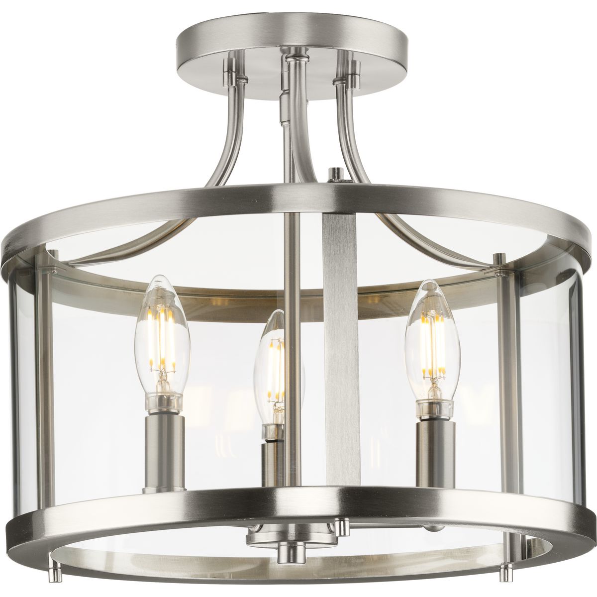 Gilliam Collection 13 in. Three-Light Brushed Nickel New Traditional ...