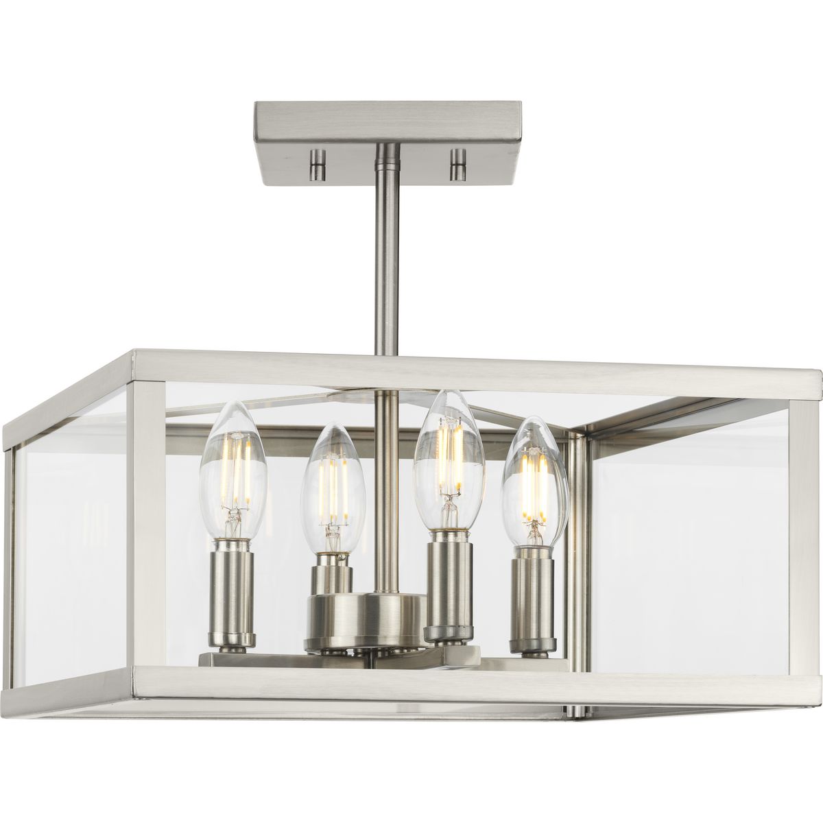 Transitional semi flush store mount lighting