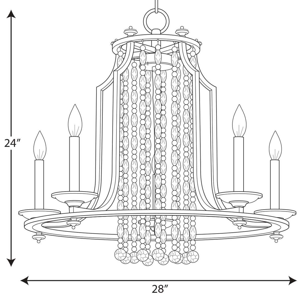 Desiree Collection Five-Light Chandelier | P400078-134 | Progress