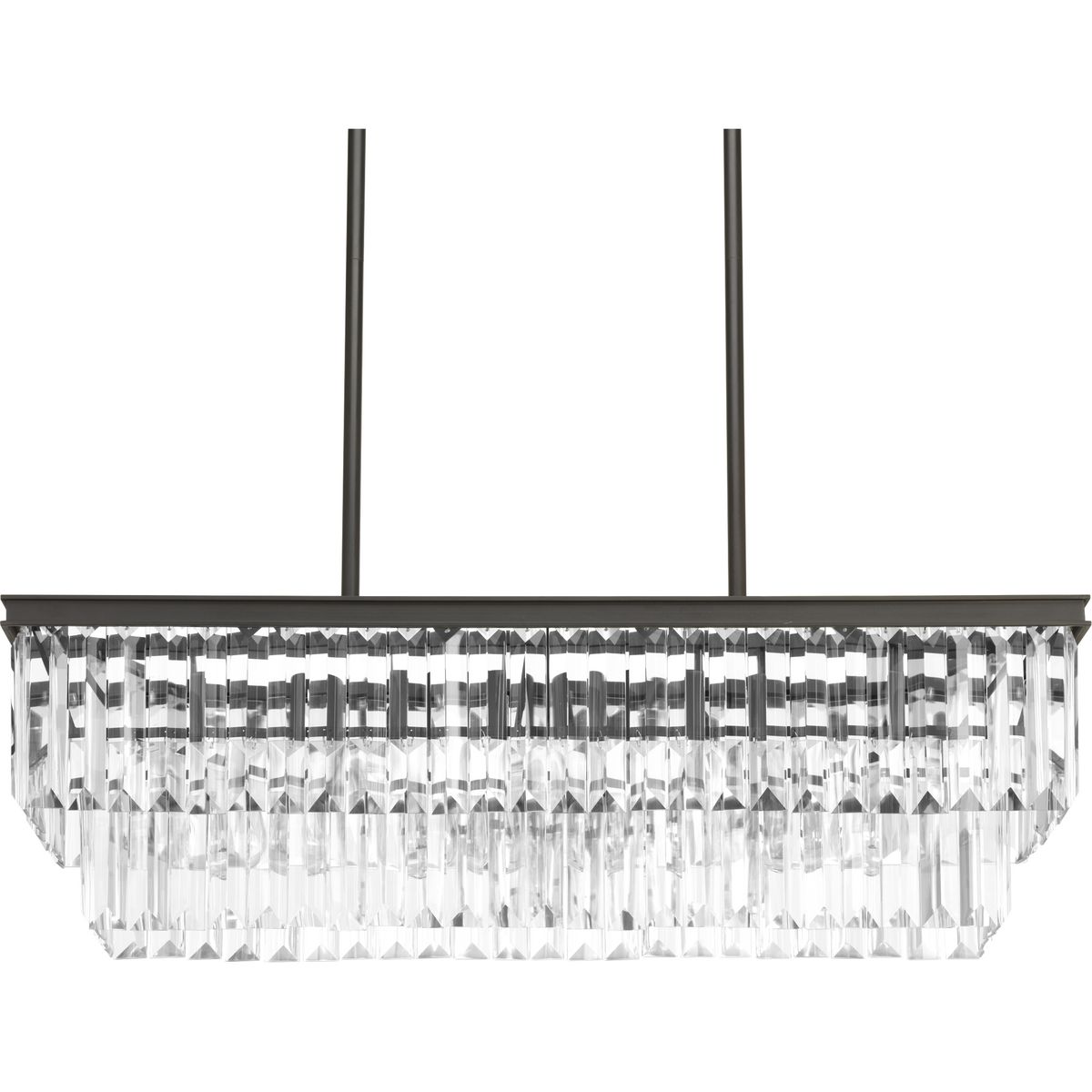 Glimmer Collection Four-Light Antique Bronze Luxe Linear Chandelier Light, P400101-020