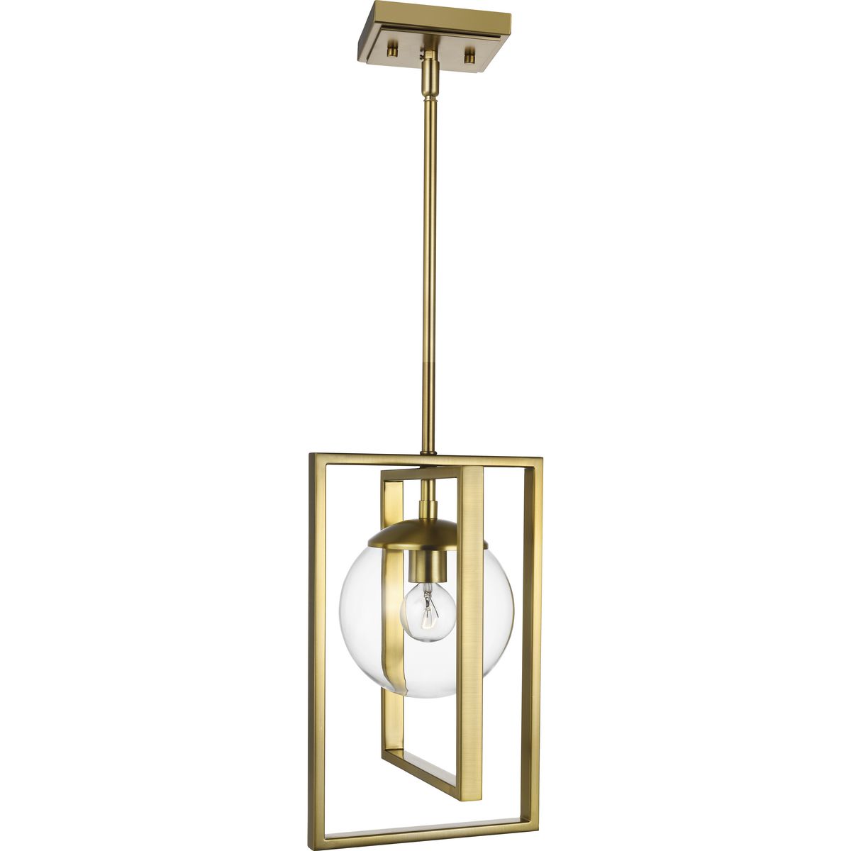 Atwell Collection One-Light Brushed Bronze Clear Glass Luxe