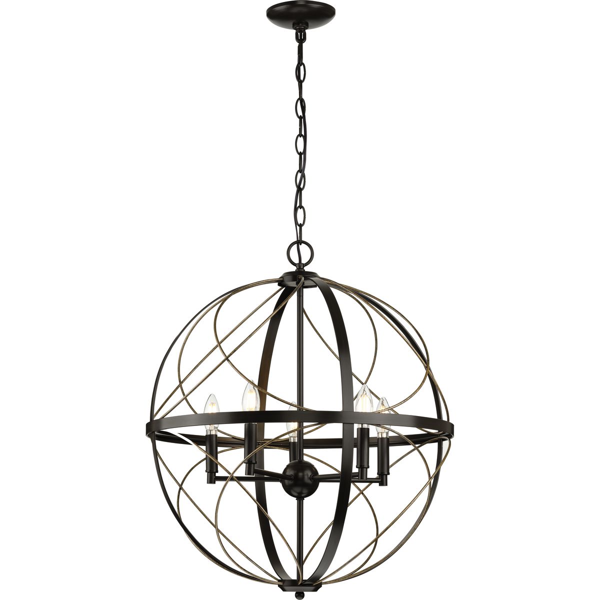 Brandywine Collection Five-Light Antique Bronze Farmhouse Pendant Light ...