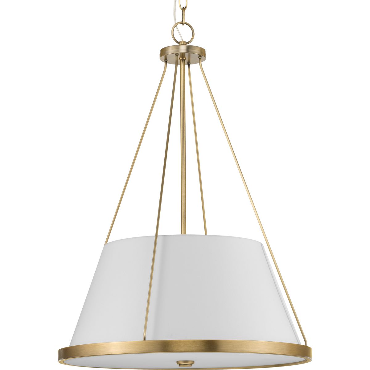 Saffert Collection Three-Light New Traditional Vintage Brass White