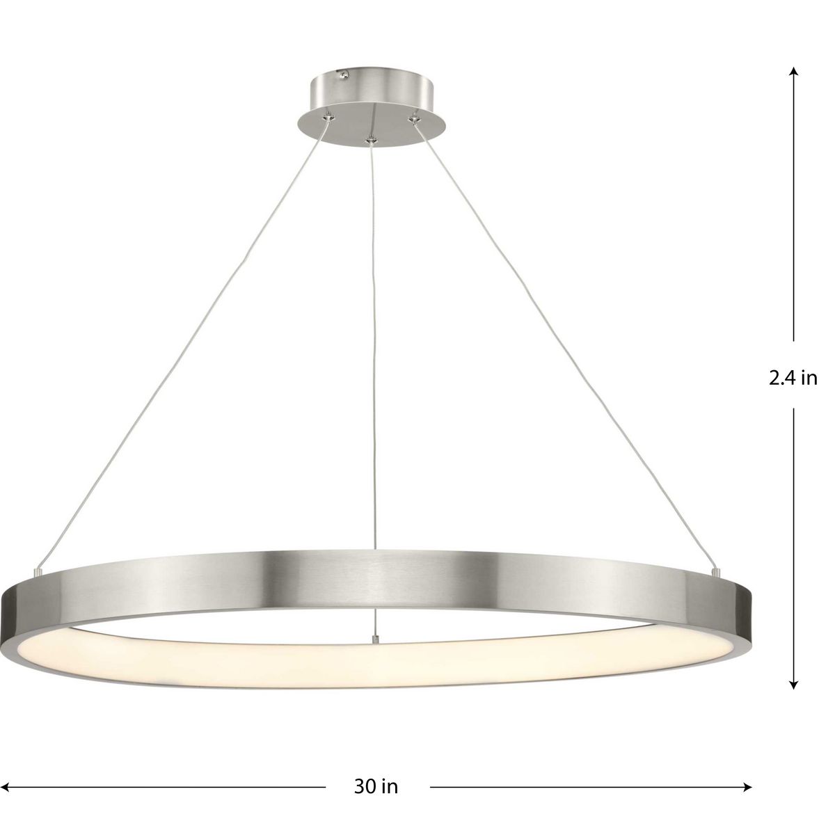 Inverse LED Collection Modern Brushed Nickel Pendant | P500370-009 