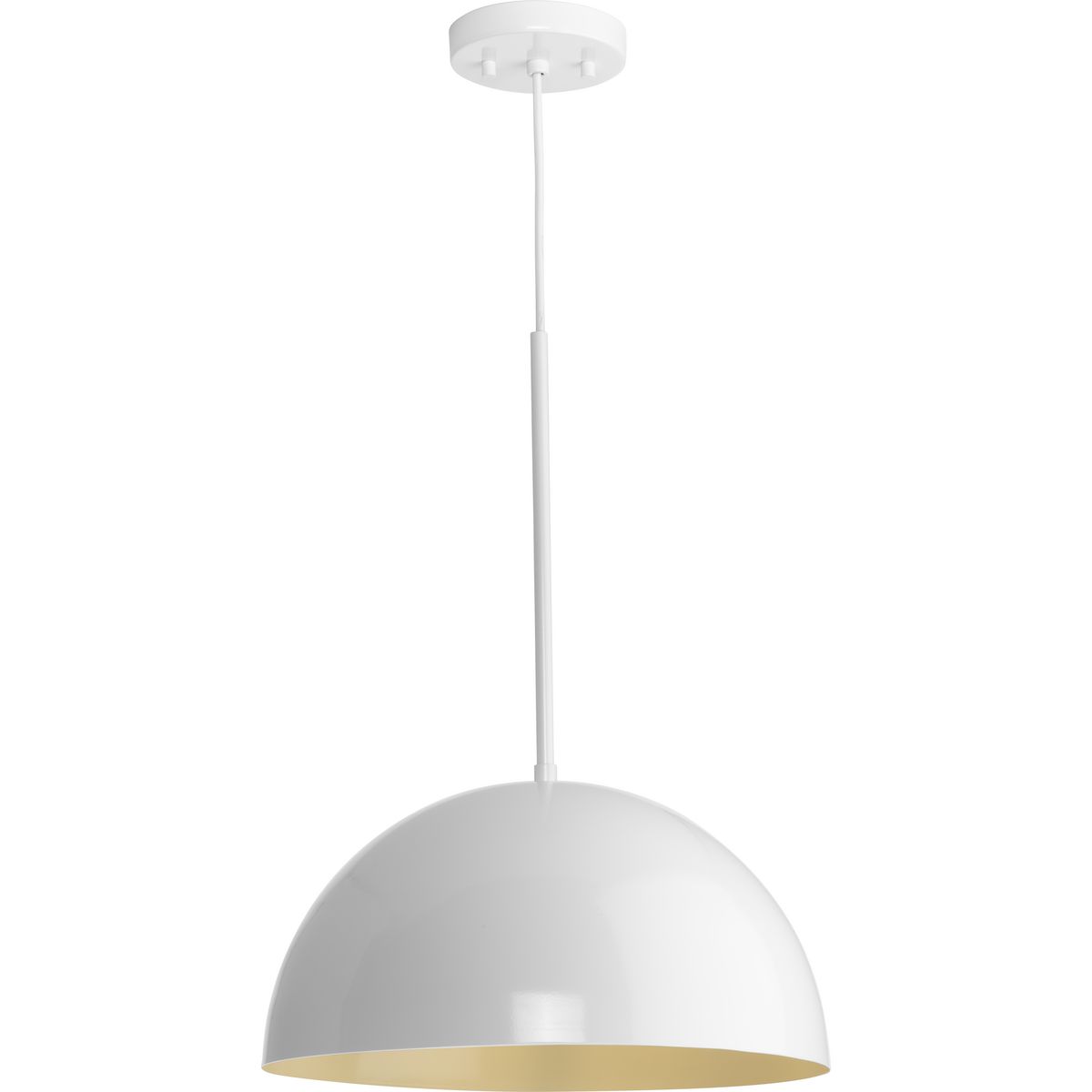 Perimeter Collection One-Light White Mid-Century Modern Pendant with ...