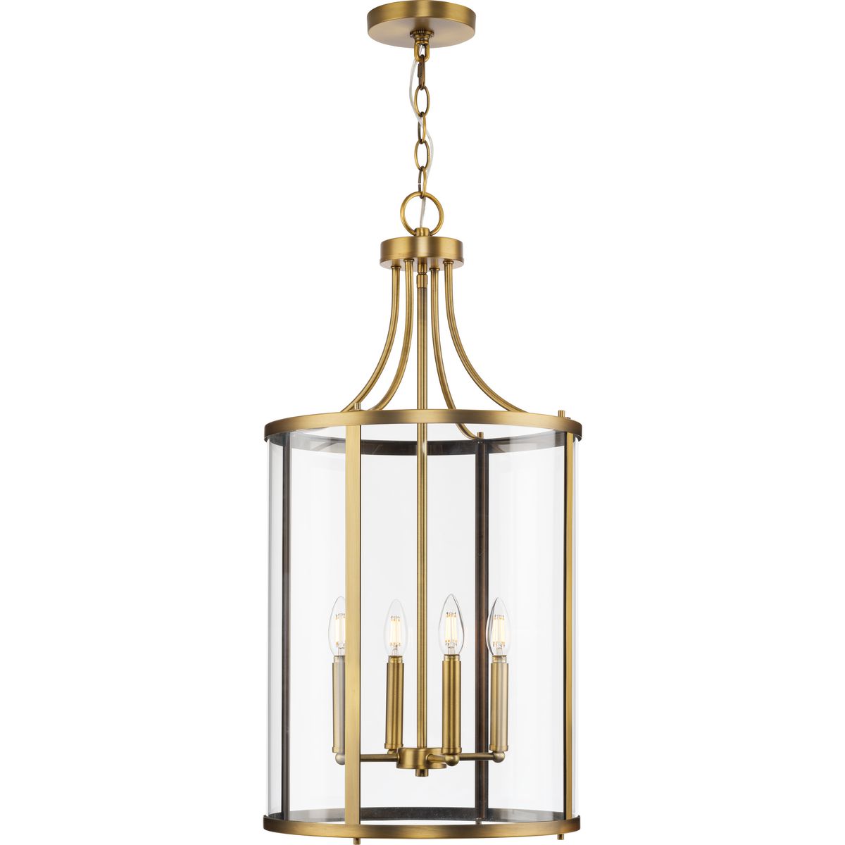 Gilliam Collection Four Light Vintage Brass New Traditional Hall Foyer P