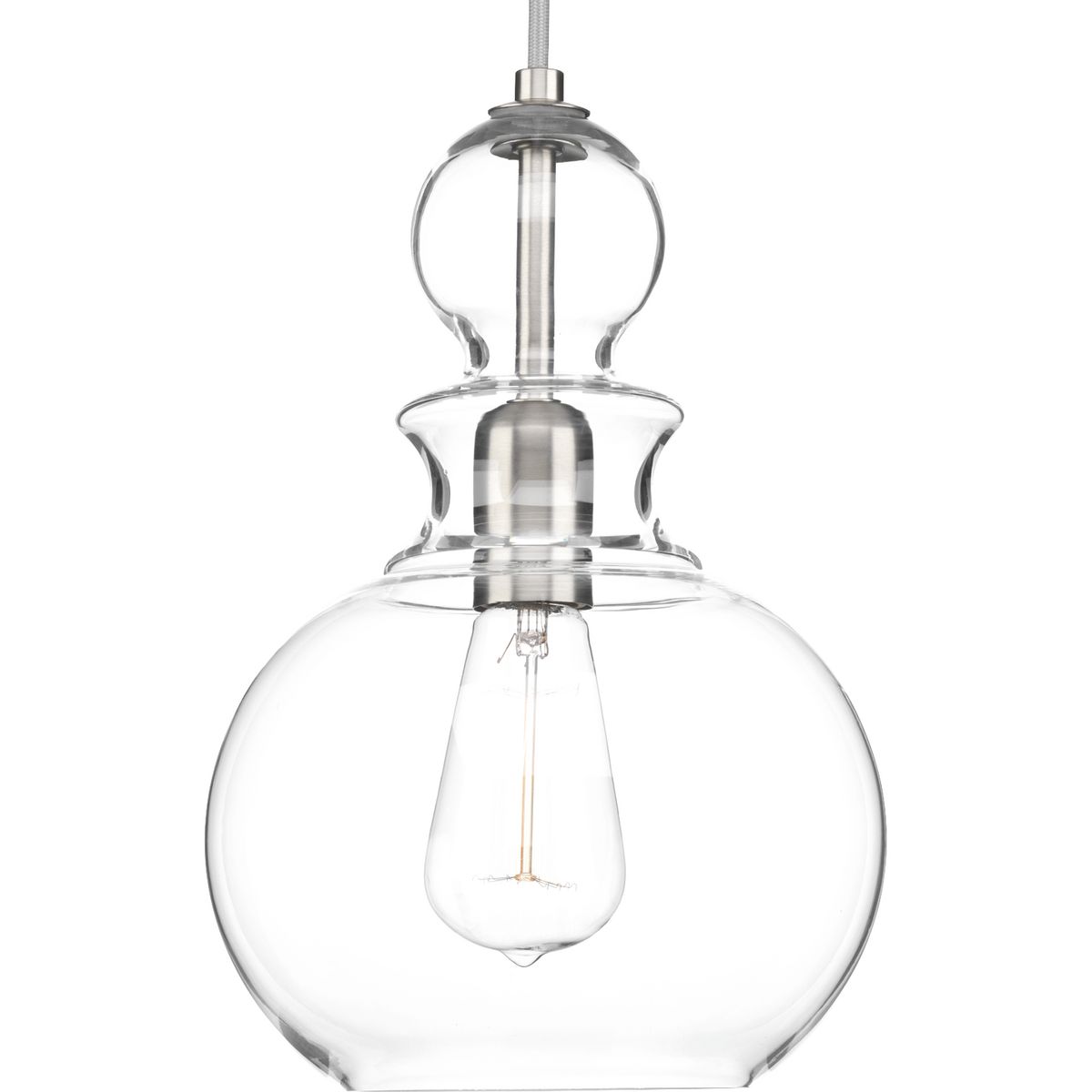 Staunton Collection One-Light Brushed Nickel Clear Glass Global