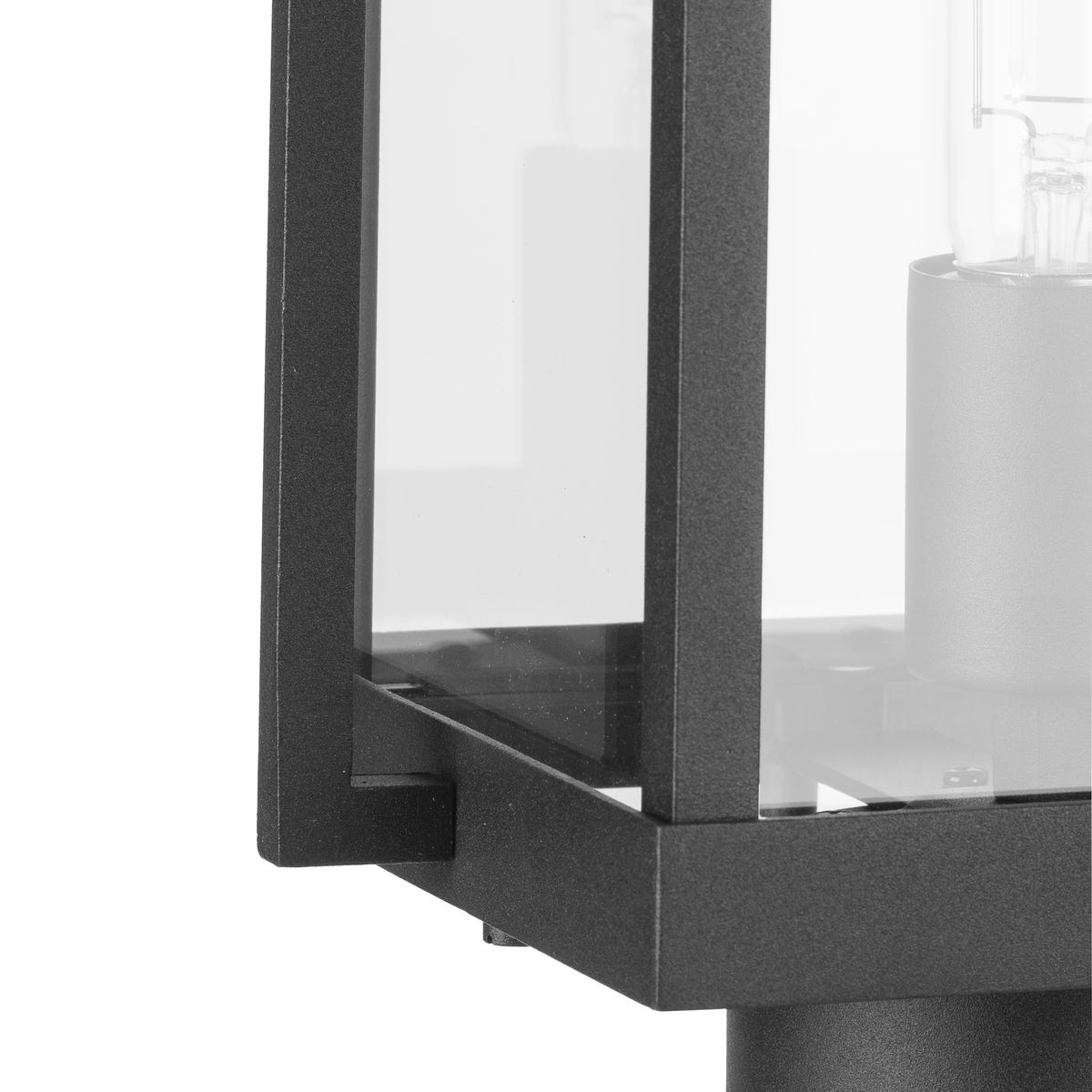 Walcott OneLight Textured Black Modern Farmhouse Outdoor Post Lantern P540090031 Progress