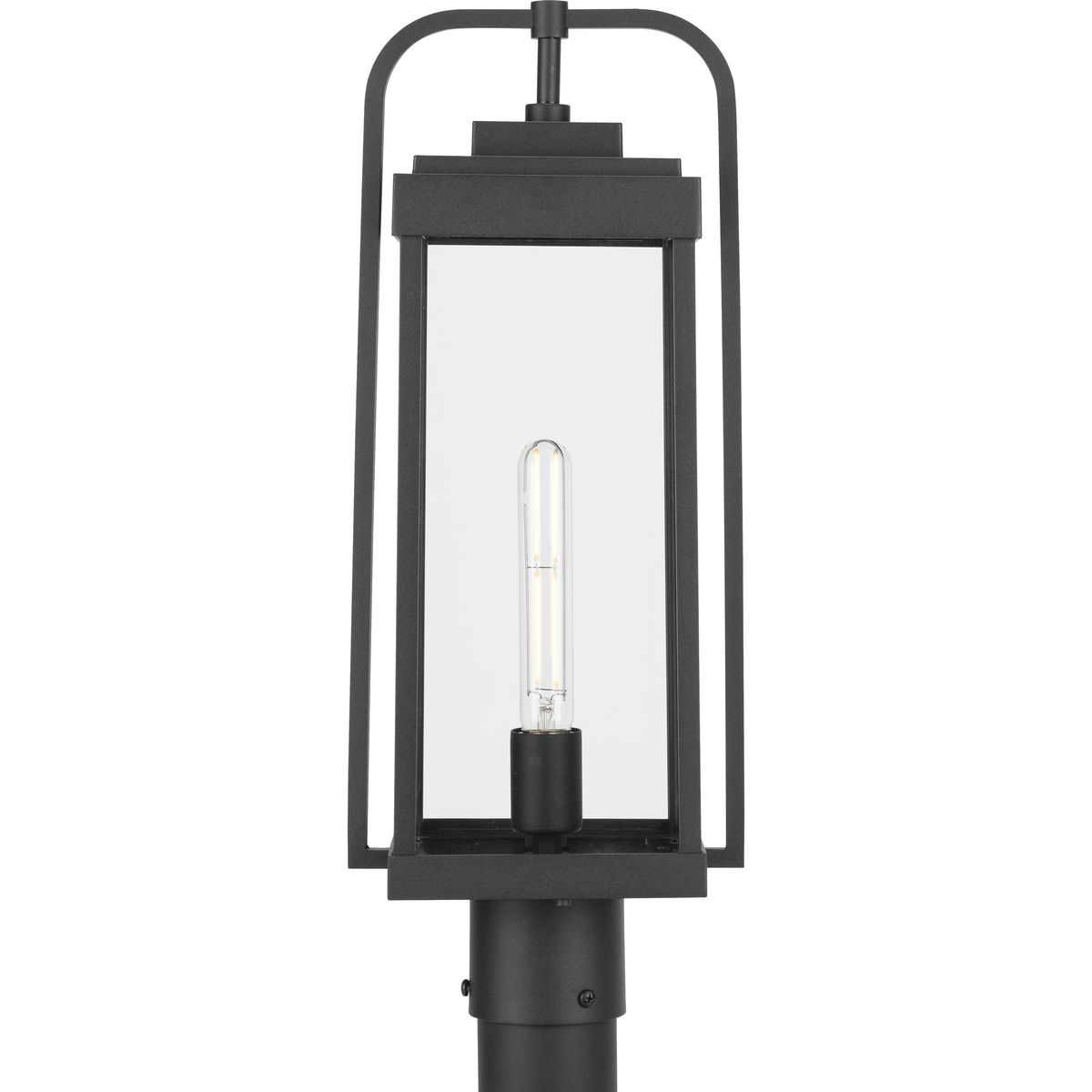 Walcott OneLight Textured Black Modern Farmhouse Outdoor Post Lantern P540090031 Progress