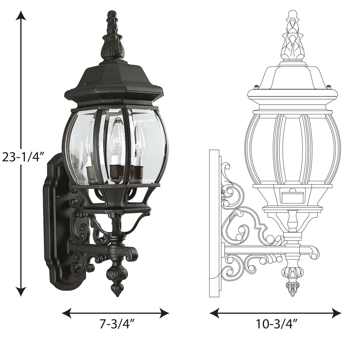 Progress Lighting Onion Lantern Collection 4-Light Textured Black Clear  Beveled Glass Traditional Outdoor Post Lantern Light P5401-31 - The Home  Depot