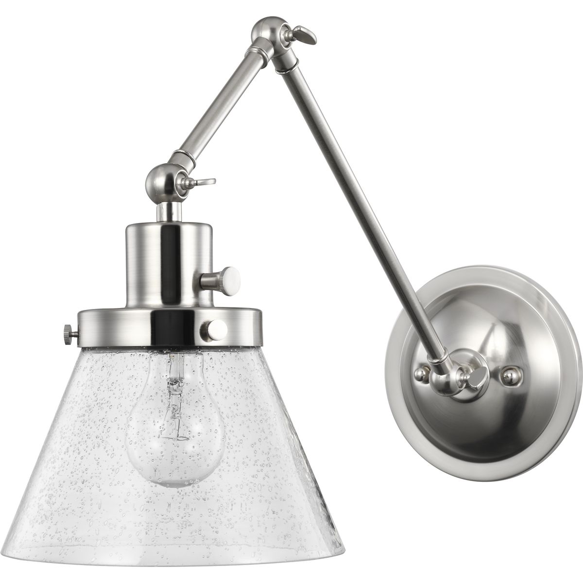 brushed nickel swing arm wall sconce