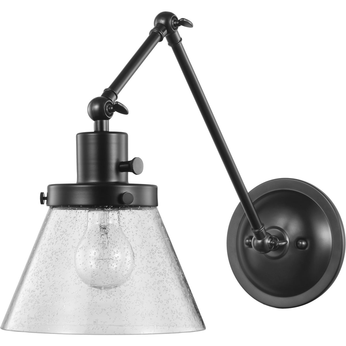 Hinton Collection Black Swing Arm Wall Light | P710094-031