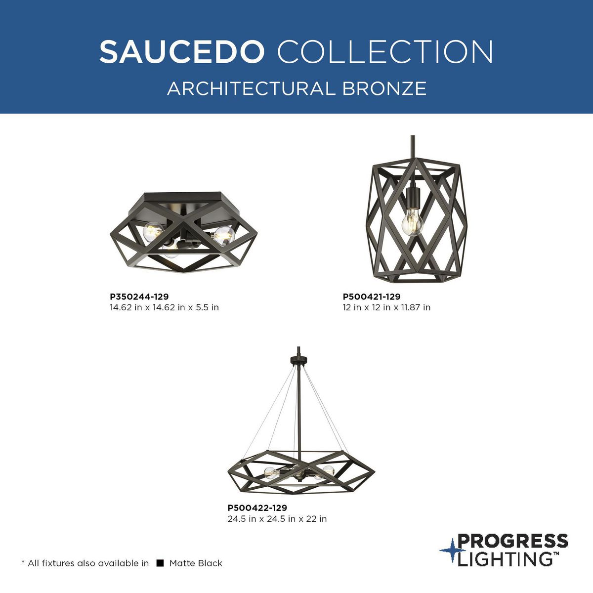 Saucedo Collection OneLight Architectural Bronze Modern Pendant