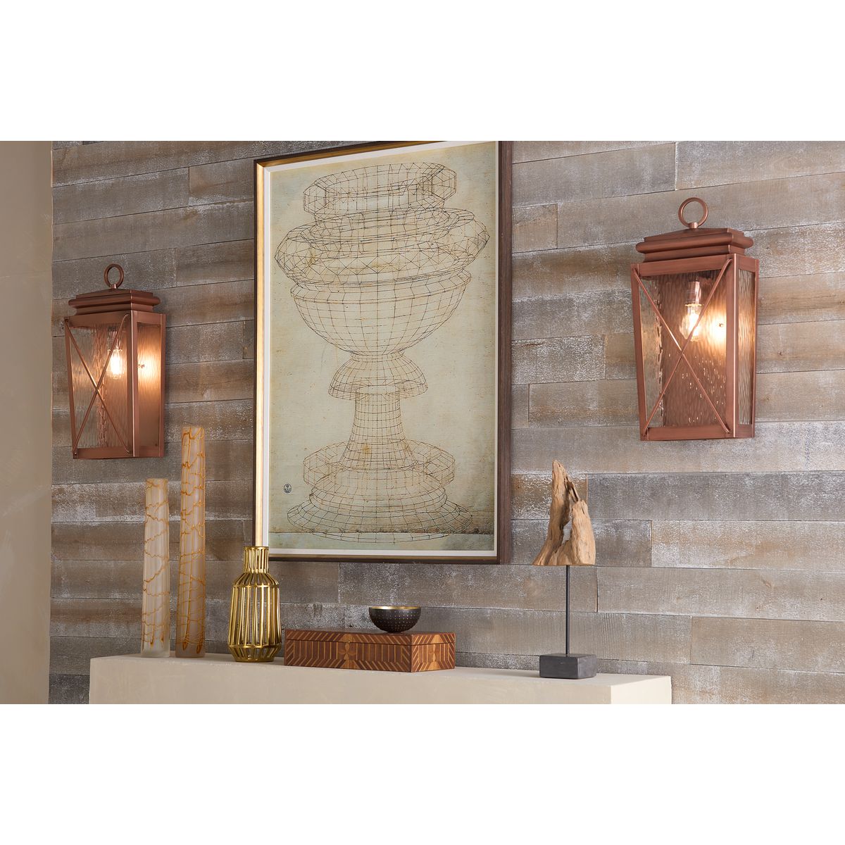 Florence Antique Style Solid Copper Outdoor Wall Light E26