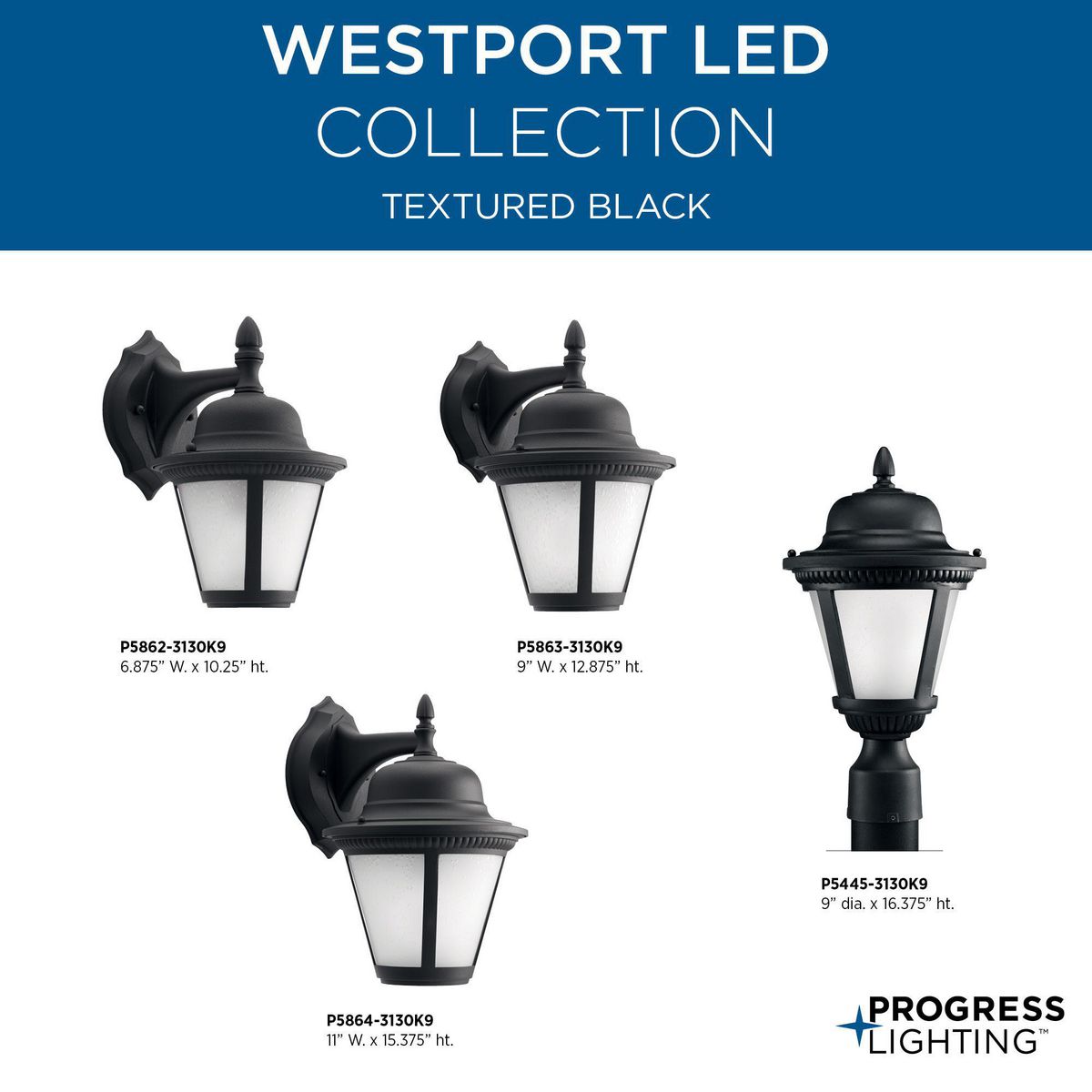 Westport LED Collection One-Light Large Wall Lantern | P5864