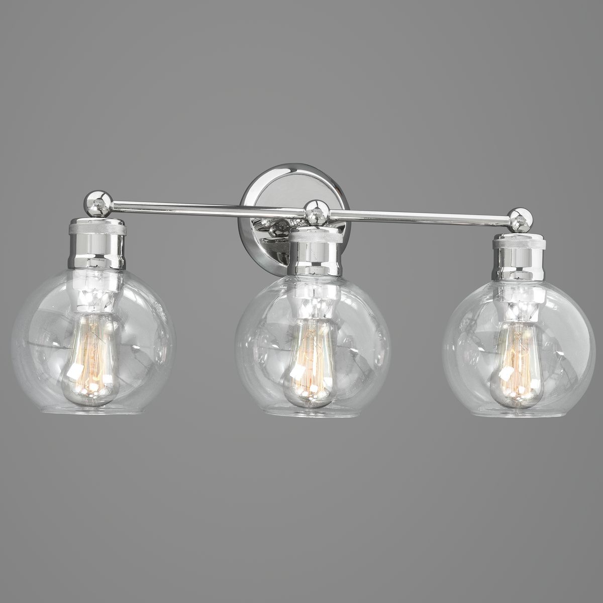 Progress Lighting Caress 3-Light Clear Water Glass Luxe Bath Vanity Light  Polished Nickel P3077-104WB