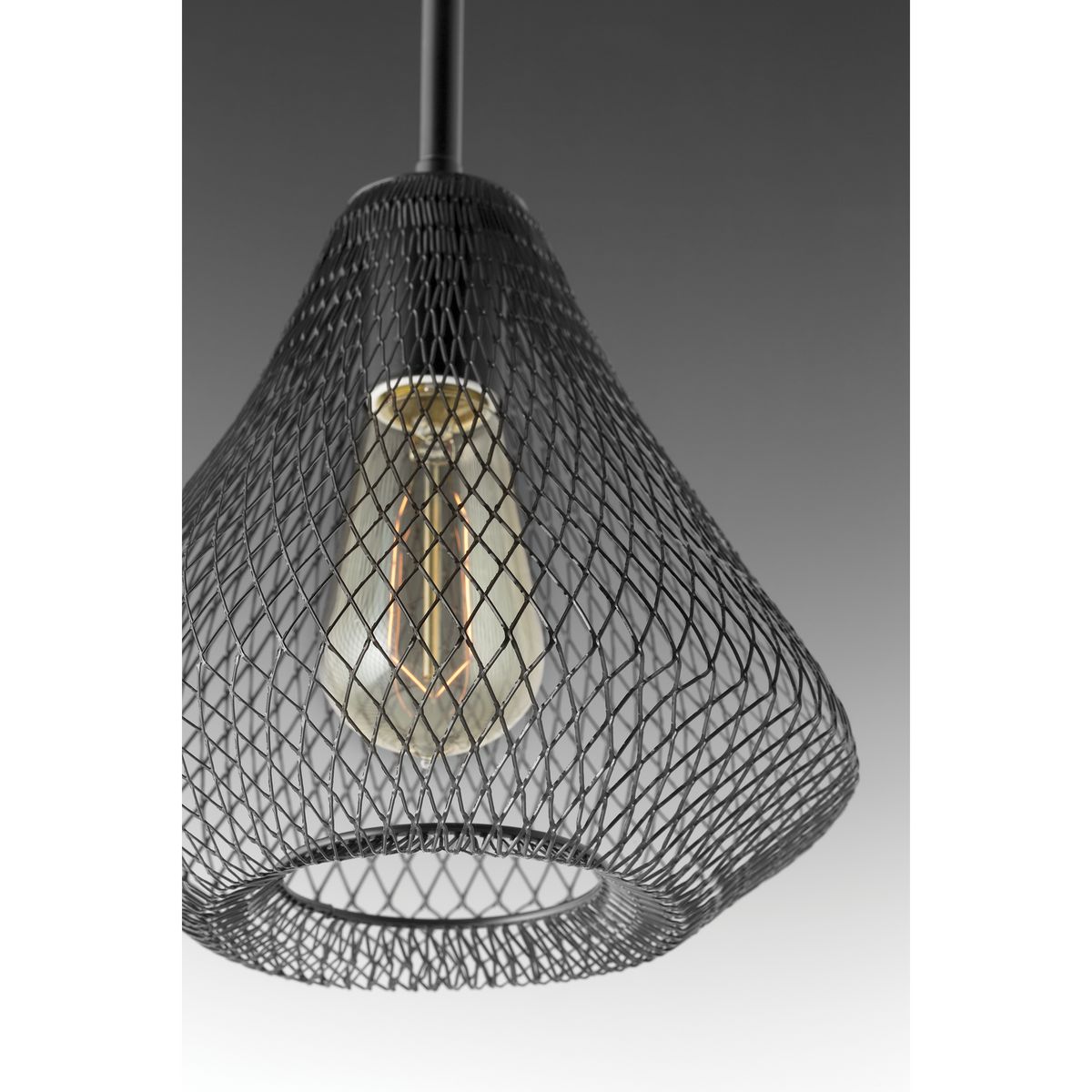 Mesh Collection One-Light Antique Bronze Farmhouse Pendant Light