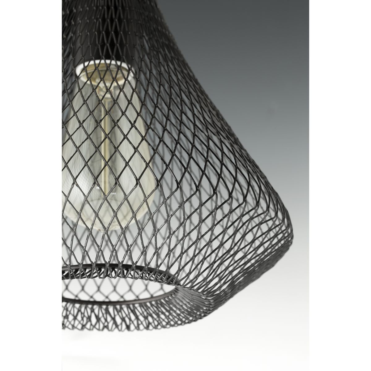 Mesh Collection One-Light Antique Bronze Farmhouse Pendant Light