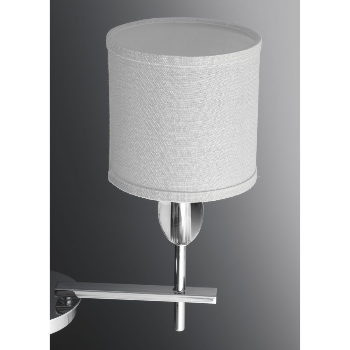 Status Collection 1-Light Polished Chrome Bath Sconce with White Linen Shade  785247183852 