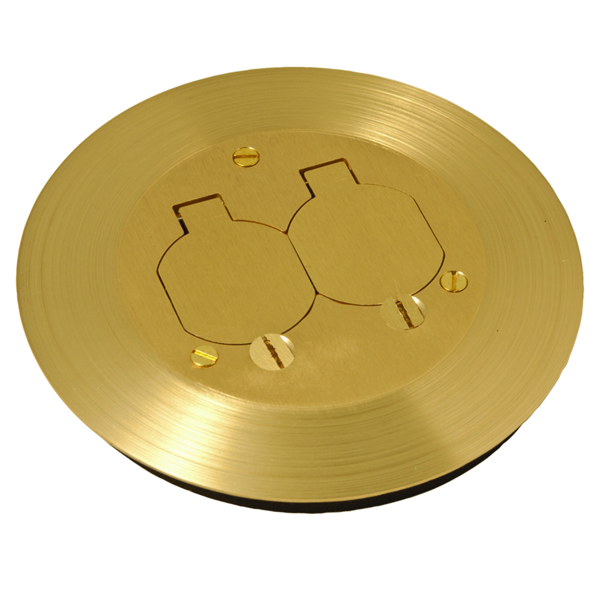 Round Floor Box Cover Kit with two Lift Lids - For Use with 5511 Floor Box  - Solid Brass, RAC5500KIT