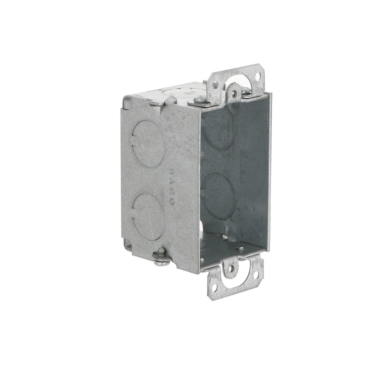 RAC 420 2" DEEP SWITCH BOX PLASTER EARS 1/2" KO METAL CUT IN
