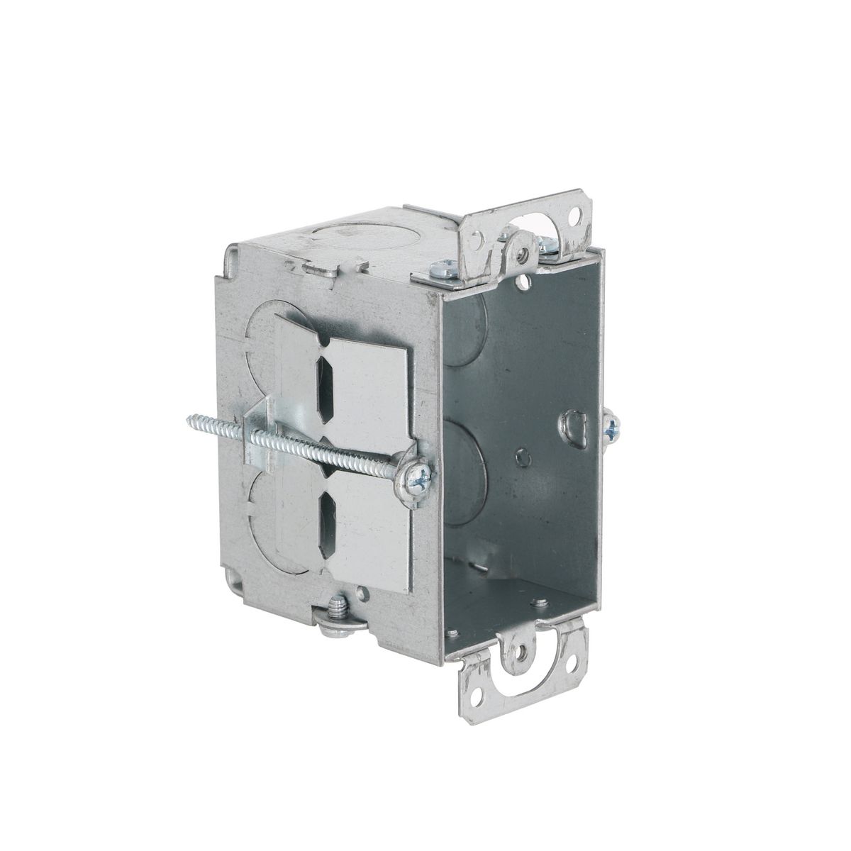 RAC 506 2-1/2" DEEP SWITCH BOX WITH T-GRIPS NM-CLAMPS 1/2" KO METAL CUT IN