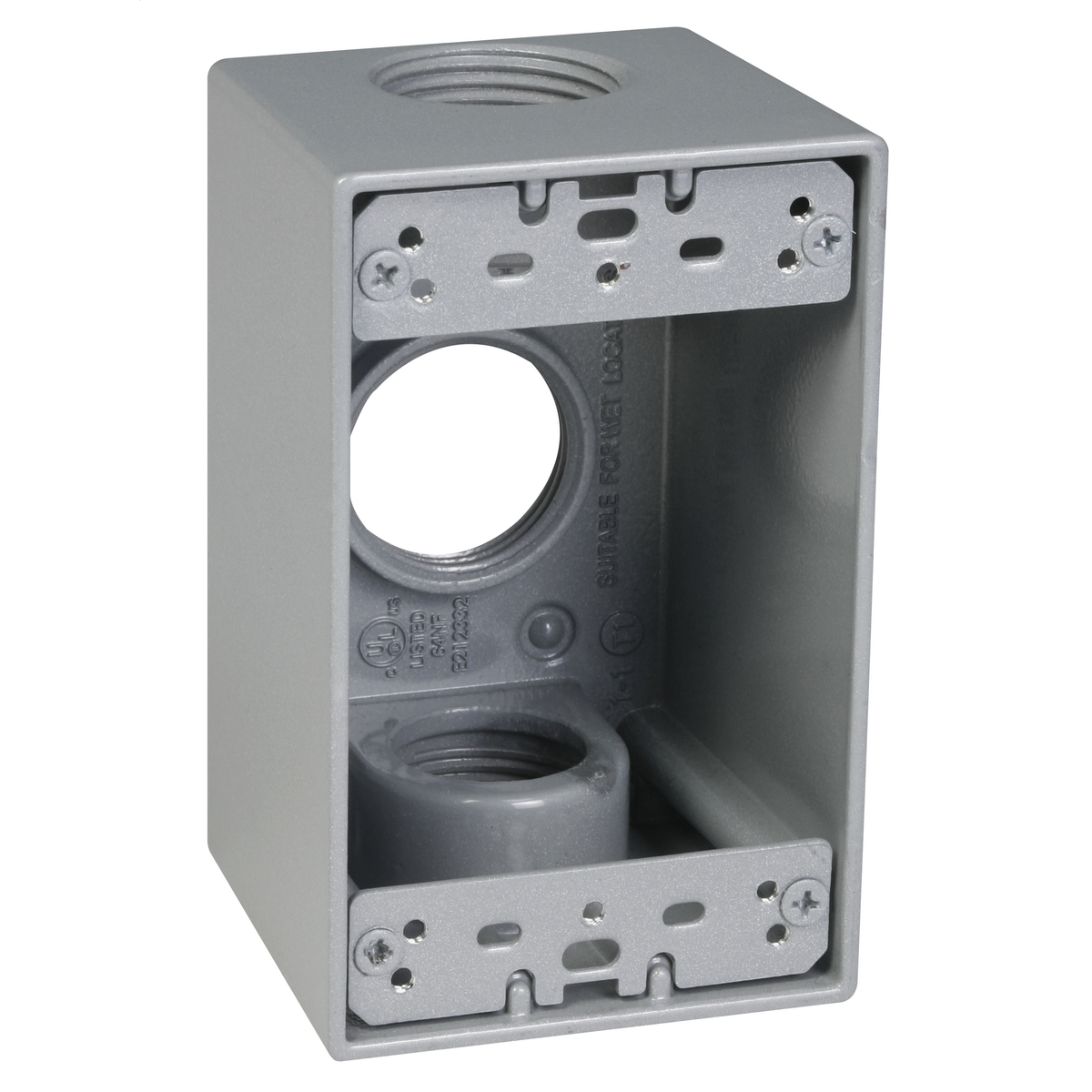 TAY SB3100S 1G WP BOX (3) 1 IN. OUTLETS - GRAY