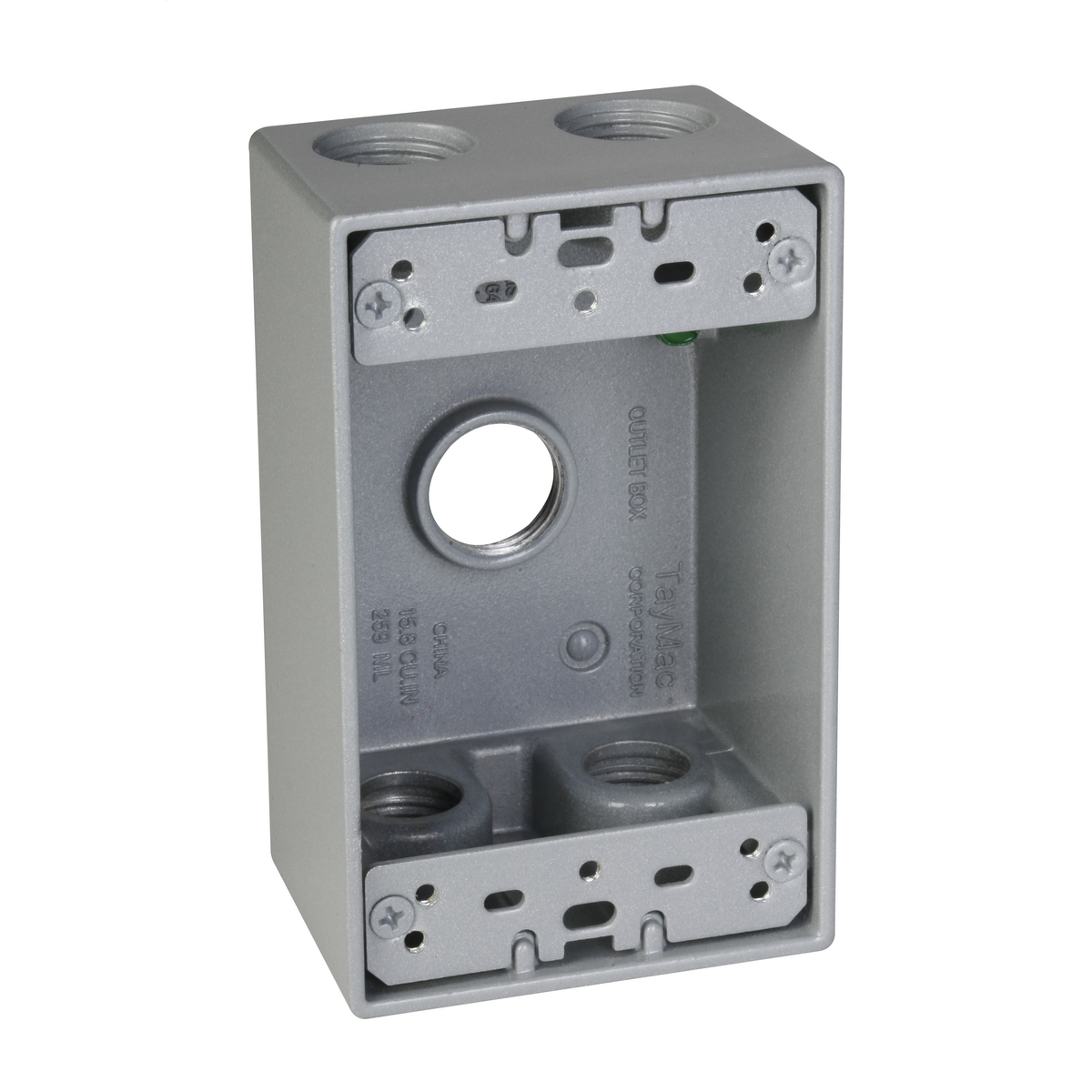 Product image for Taymac SB550S 1g Weatherproof Box (5) 1/2 In. Outlets - Gray