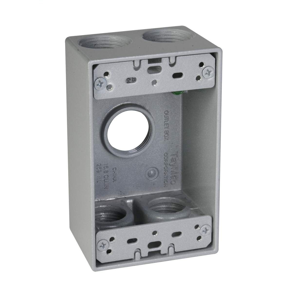 Product image for Taymac SB575S 1g Weatherproof Box (5) 3/4 In. Outlets - Gray