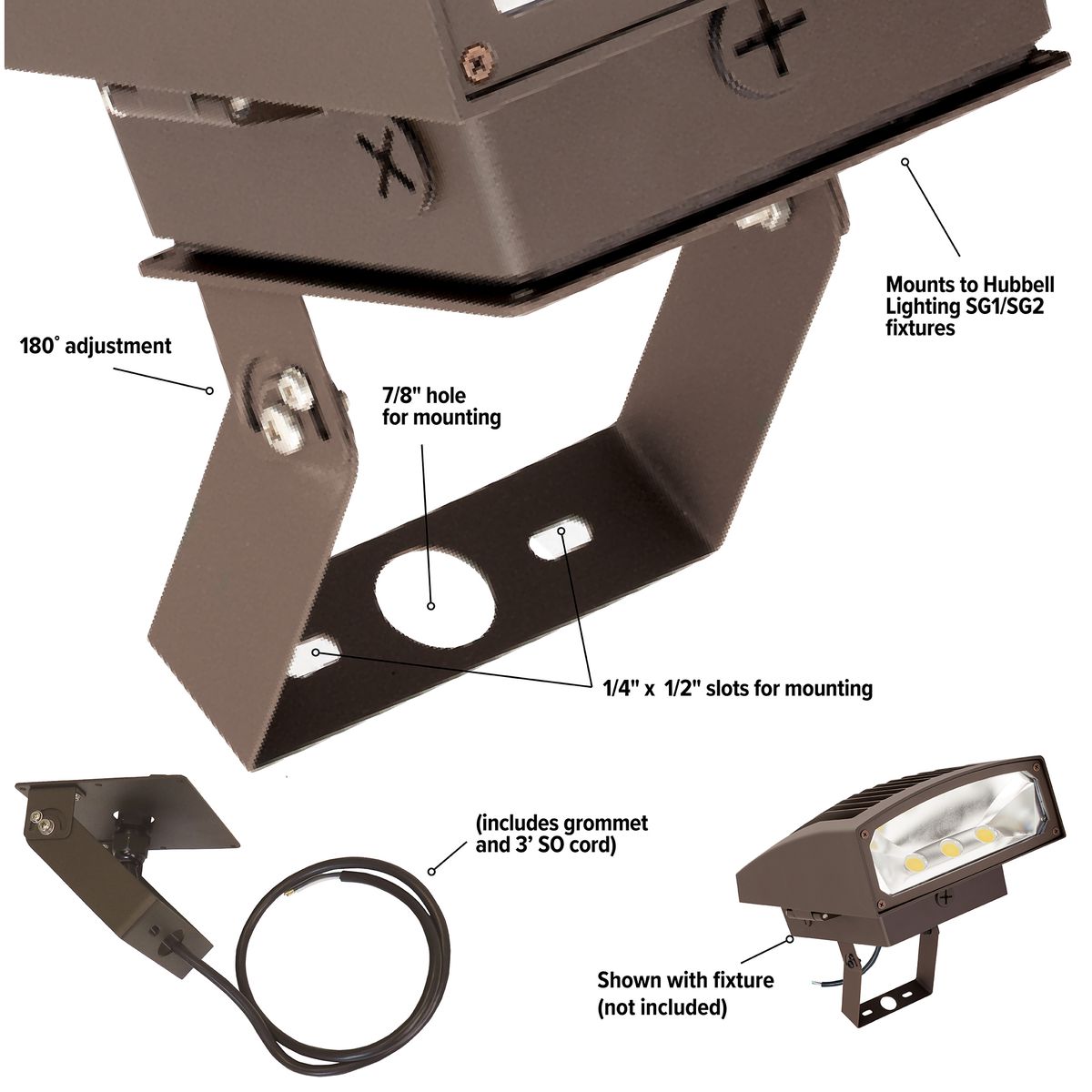Mounting Brackets Hubbell Outdoor, Landscape Lighting Mounting Bracket