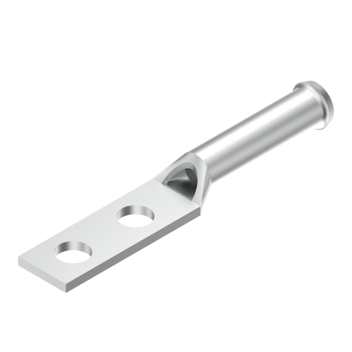 Product image for Burndy YAV4C2NFXB 4 Flex G,H,I,K,M,DLO, 4 AWG CU, Two Hole, 1/2 Stud Size, 1-3/4 Hole Spacing, Long Barrel, Bell End, Tin Plated, UL/CSA, 90.C, Up to 35kV, Gray Color Code, 8 or 346 Die Index