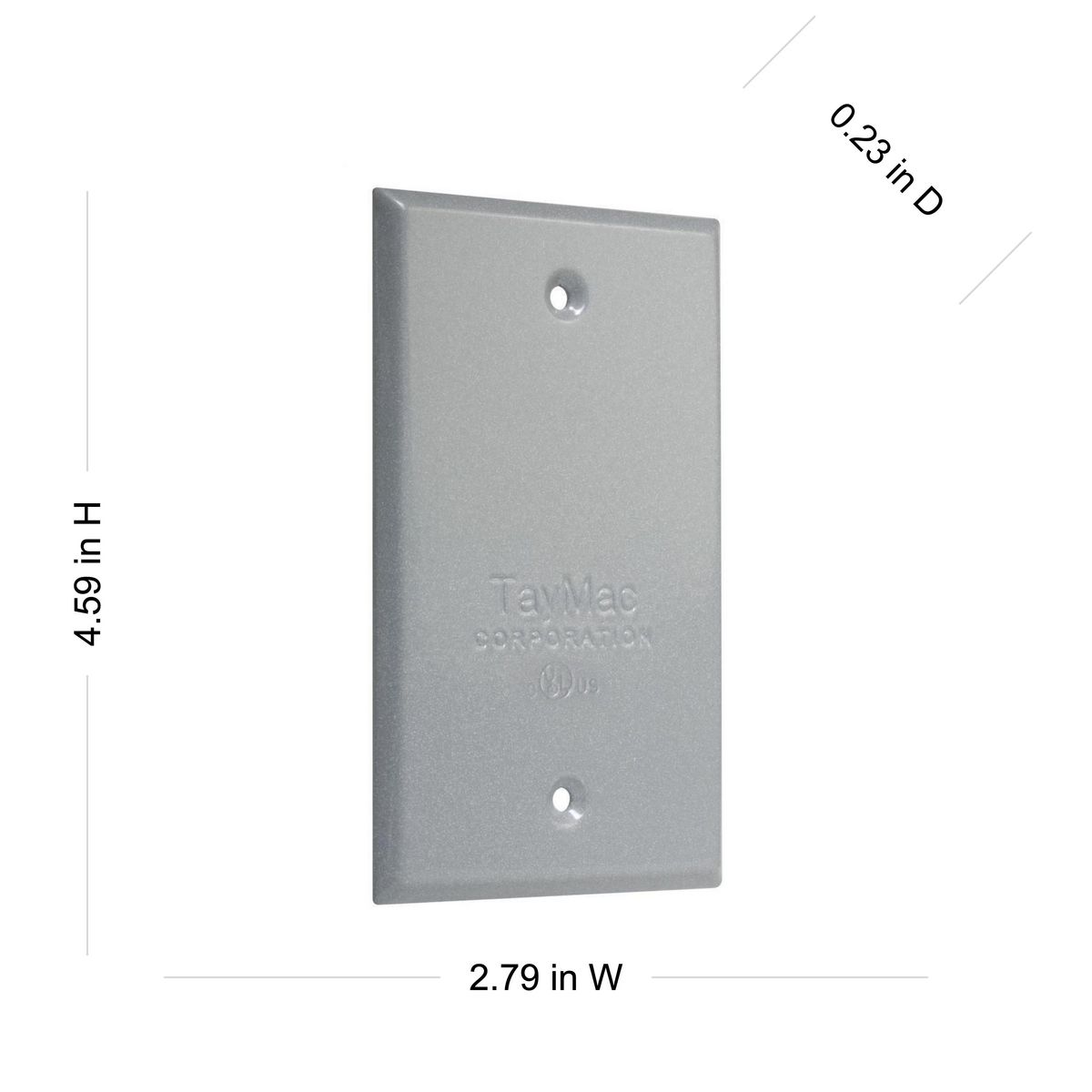 Hubbell TayMac 5331-0 Weatherproof Box, Aluminum, 1-Gang, 2 In. D,  5 3 4 In Threaded Outlets Gray