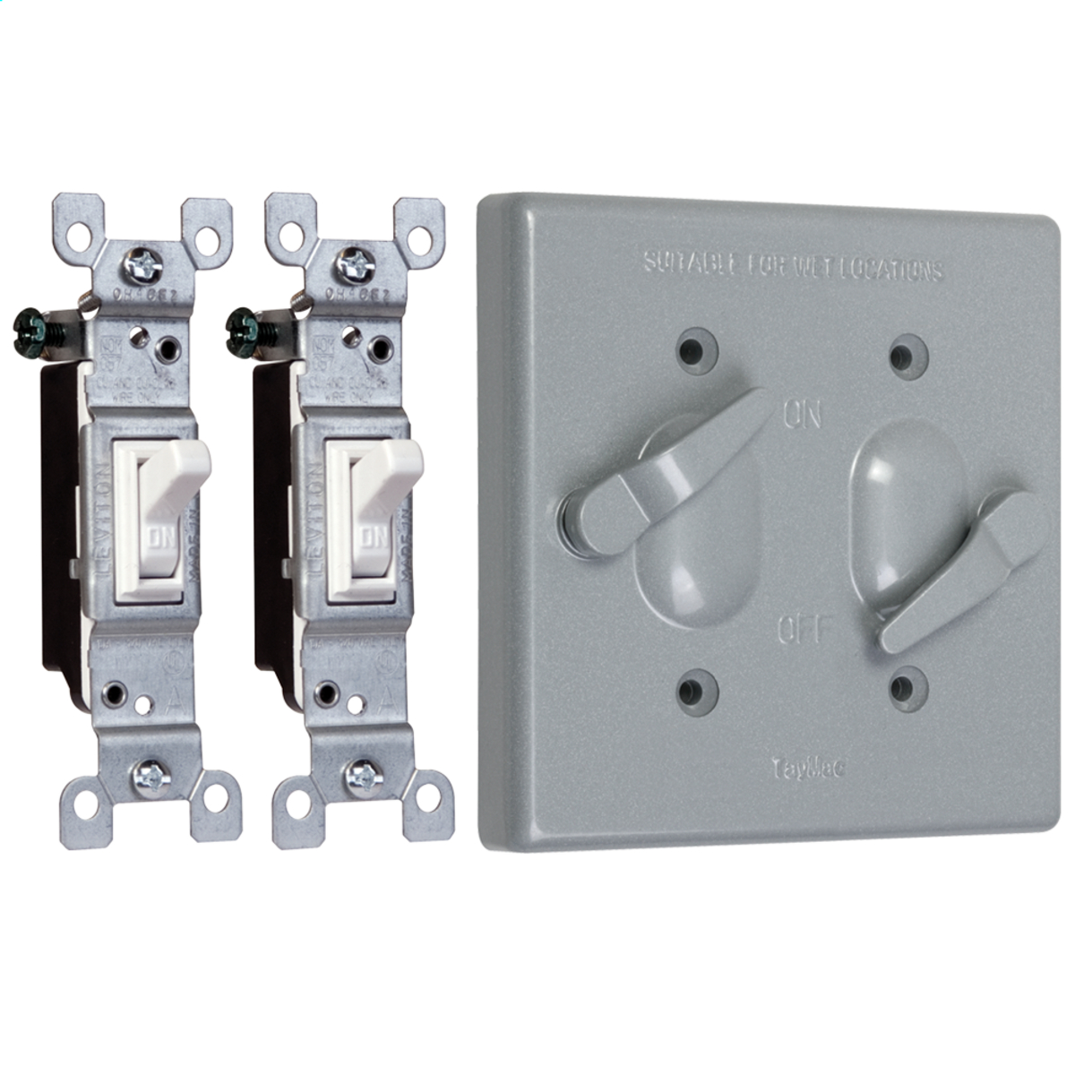 Product image for Taymac TC221S 2g Weatherproof Cover (2) Toggle Sp 15a - Gray