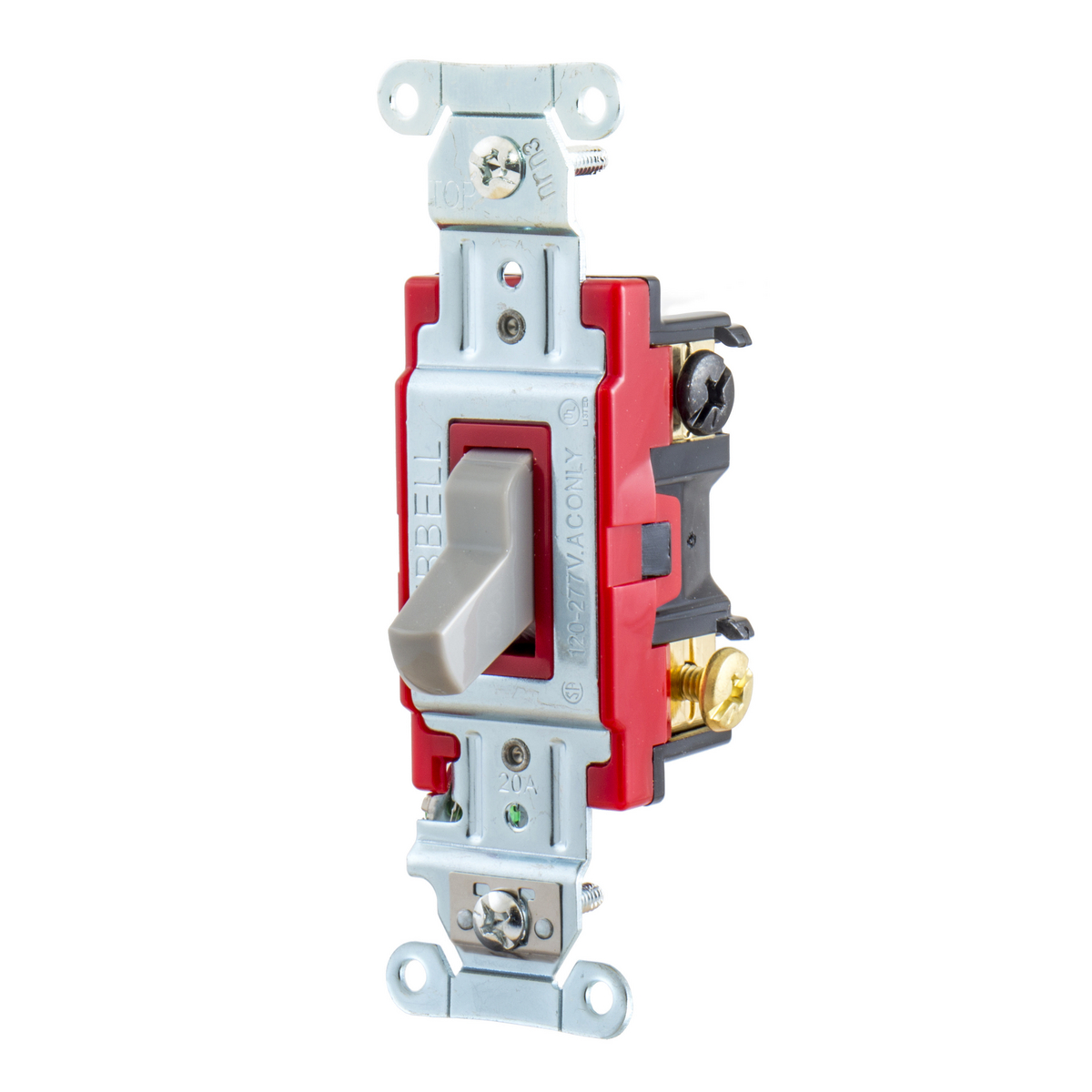Product image for Hubbell 1223GY Hubbell-PRO 3-Way Toggle Switch 20A 120/277V, Gray